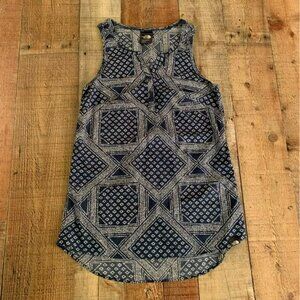 The North Face Navy White geometric sleeveless top xs